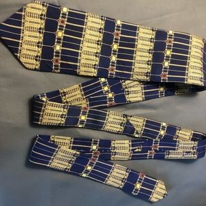 Frank Lloyd Wright Tree of life Silk Tie Navy